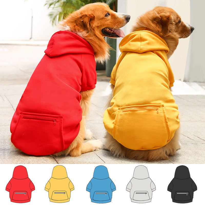 Wholesale Plaid Small, Medium and Large Dogs, Cats, Pets Autumn and Winter Pocket Zipper Clothes Sweatshirt Supplies